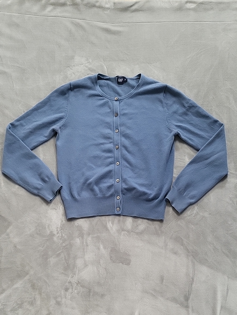 GAP Women's Dusty Blue Button-Up Cardigan M